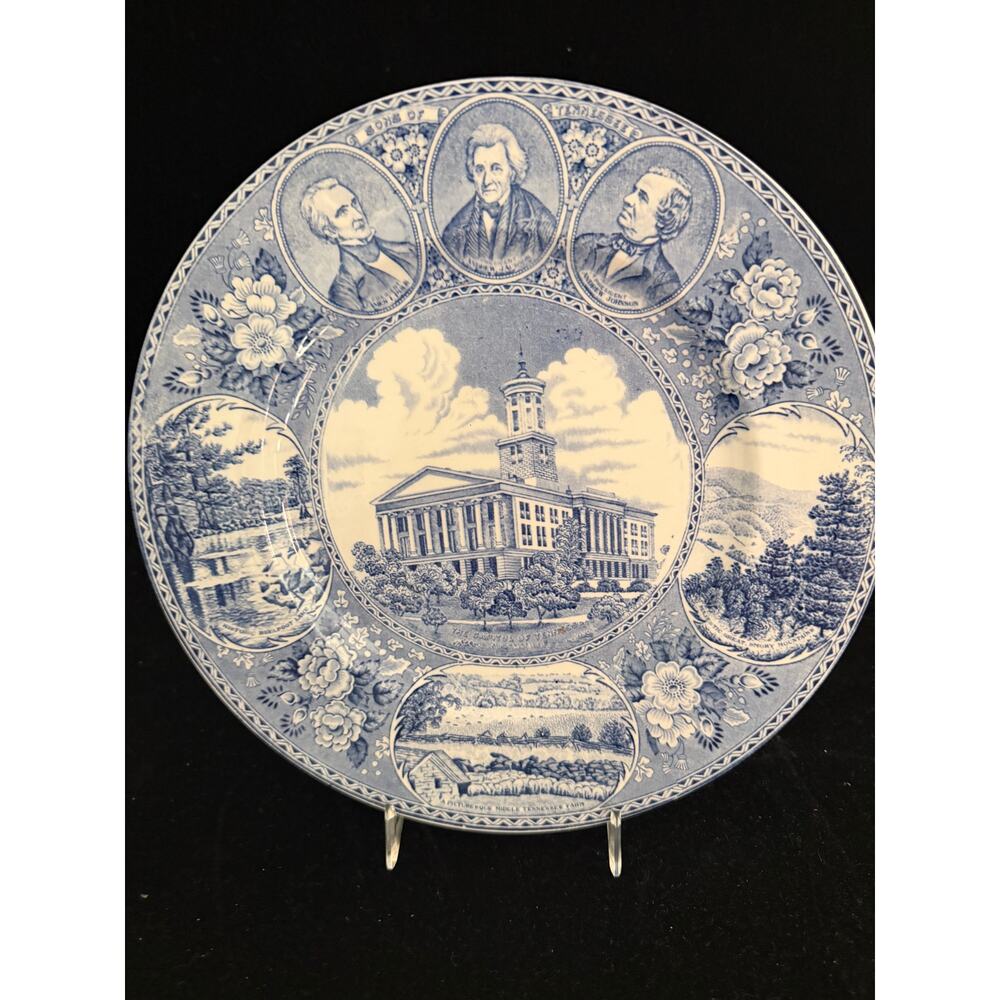 Vintage JonRoth Staffordshire Tennessee  Capitol PlateJackson Johnson Blue